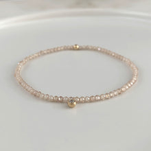 Load image into Gallery viewer, Gemstone Beaded Bracelet with Gold and Diamond Charm