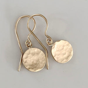Disc Drop Earrings in 9 carat Solid Gold