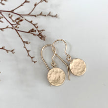Load image into Gallery viewer, Disc Drop Earrings in 9 carat Solid Gold