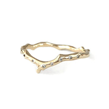 Load image into Gallery viewer, Twig Contour Wedding Ring in 9 carat gold with diamonds