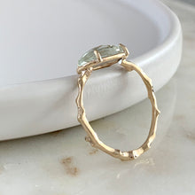 Load image into Gallery viewer, Twig Statement Ring with Unique Rose Cut Green Amethyst