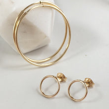 Load image into Gallery viewer, Open Circle Stud Earrings in 9 Carat Gold