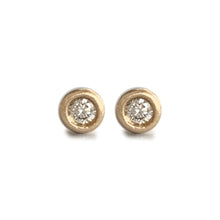 Load image into Gallery viewer, Molten Gold Diamond Mini Stud Earrings