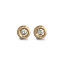 Load image into Gallery viewer, Molten Gold Diamond Mini Stud Earrings
