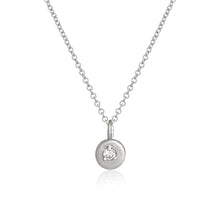 Load image into Gallery viewer, Molten Gold Pendant Necklace set with 1mm Diamond