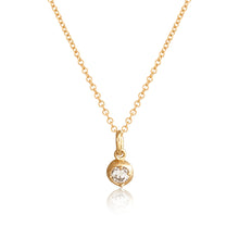 Load image into Gallery viewer, Gold pendant necklace set with 3mm diamond