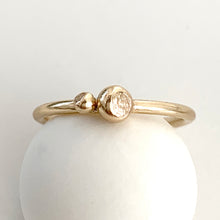 Load image into Gallery viewer, Molten Gold Stacking Ring with Two Solid Gold Beads
