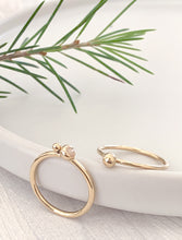 Load image into Gallery viewer, Molten Gold Stacking Ring with Two Solid Gold Beads