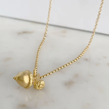 Load image into Gallery viewer, Oak Acorn Pendant Necklace in solid gold