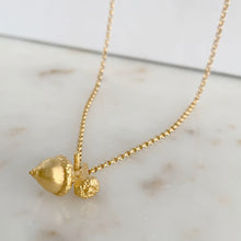 Load image into Gallery viewer, Oak Acorn Pendant Necklace in solid gold