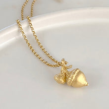 Load image into Gallery viewer, Oak Acorn Pendant Necklace in solid gold