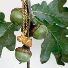 Load image into Gallery viewer, Oak Acorn Pendant Necklace in sterling silver or gold plated silver