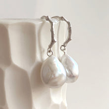 Load image into Gallery viewer, Baroque Pearl Drop Earrings with Sterling Silver Twig Ear Hooks