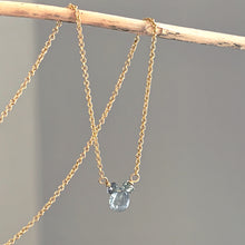 Load image into Gallery viewer, Sapphire Smooth Briolette 3-Stone Drop Necklace with Gold Chain