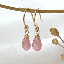 Load image into Gallery viewer, Sapphire Smooth Briolette Drop Earrings