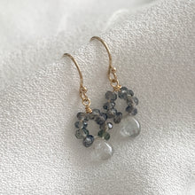 Load image into Gallery viewer, Sapphire Earrings Teal Blue Songea Sapphires and Silver Grey Sapphire Drops