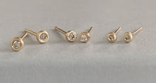 Load image into Gallery viewer, Molten Gold Diamond Mini Stud Earrings
