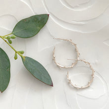 Load image into Gallery viewer, Barberry Hoop Textured Earrings in 9 carat gold