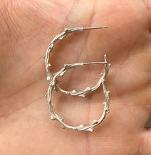 Load image into Gallery viewer, Barberry Hoop Textured Earrings in 9 carat gold