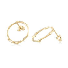 Load image into Gallery viewer, Twig Circle Stud Earrings - large