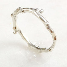Load image into Gallery viewer, Twig Band Stacking Ring or Wedding Ring in silver or gold plated silver