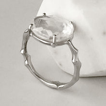Load image into Gallery viewer, Twig Engagement Ring in 9 carat gold with Rose Cut White Topaz