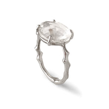 Load image into Gallery viewer, Twig Engagement Ring in 9 carat gold with Rose Cut White Topaz
