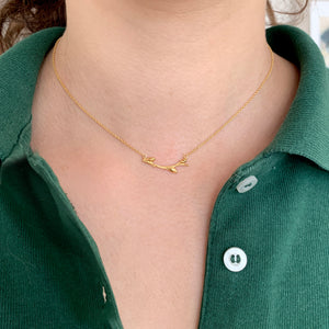 Willow Twig Necklace available in Fair Trade gold