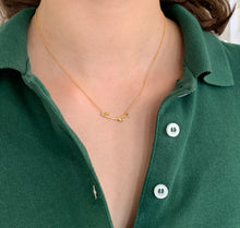Load image into Gallery viewer, Willow Twig Necklace available in Fair Trade gold
