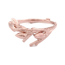 Load image into Gallery viewer, Willow Twig Ring with Buds and Wood Grain Texture