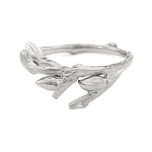 Load image into Gallery viewer, Willow Twig Ring with Buds and Wood Grain Texture