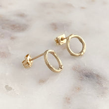 Load image into Gallery viewer, Willow Twig Circle Stud Earrings in Silver or Gold Plated Silver