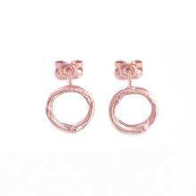 Load image into Gallery viewer, Willow Twig Circle Stud Earrings in Silver or Gold Plated Silver