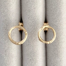 Load image into Gallery viewer, Willow Twig Circle Stud Earrings in Silver or Gold Plated Silver