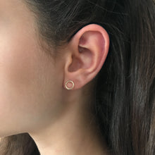Load image into Gallery viewer, Willow Twig Circle Stud Earrings in Silver or Gold Plated Silver