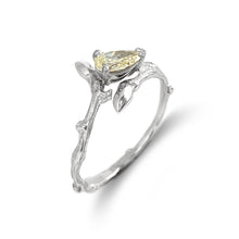 Load image into Gallery viewer, Twig Ring with Yellow Pear Diamond
