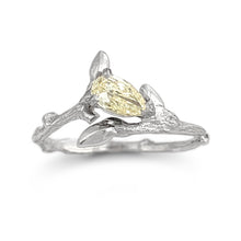 Load image into Gallery viewer, Twig Ring with Yellow Pear Diamond
