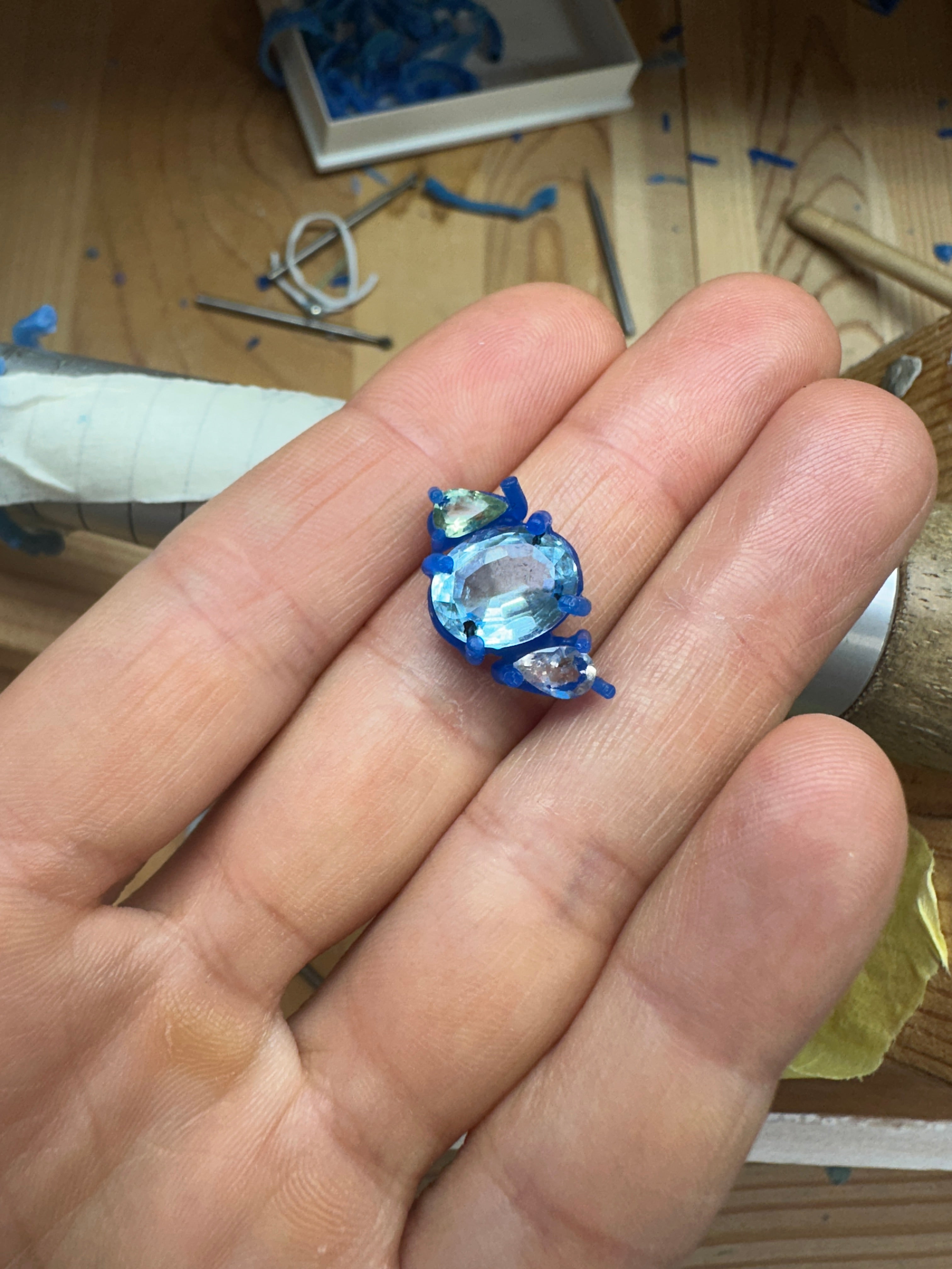 Statement Ring with Pastel Gemstones