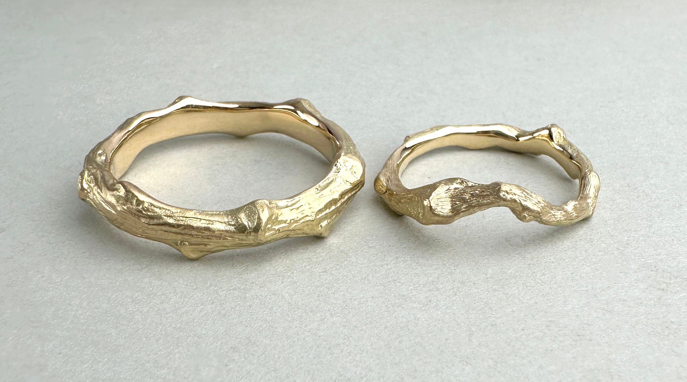 His and Hers Bespoke Wedding Bands Created with Repurposed Heirlooms