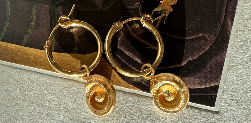 recycled gold and diamond earrings