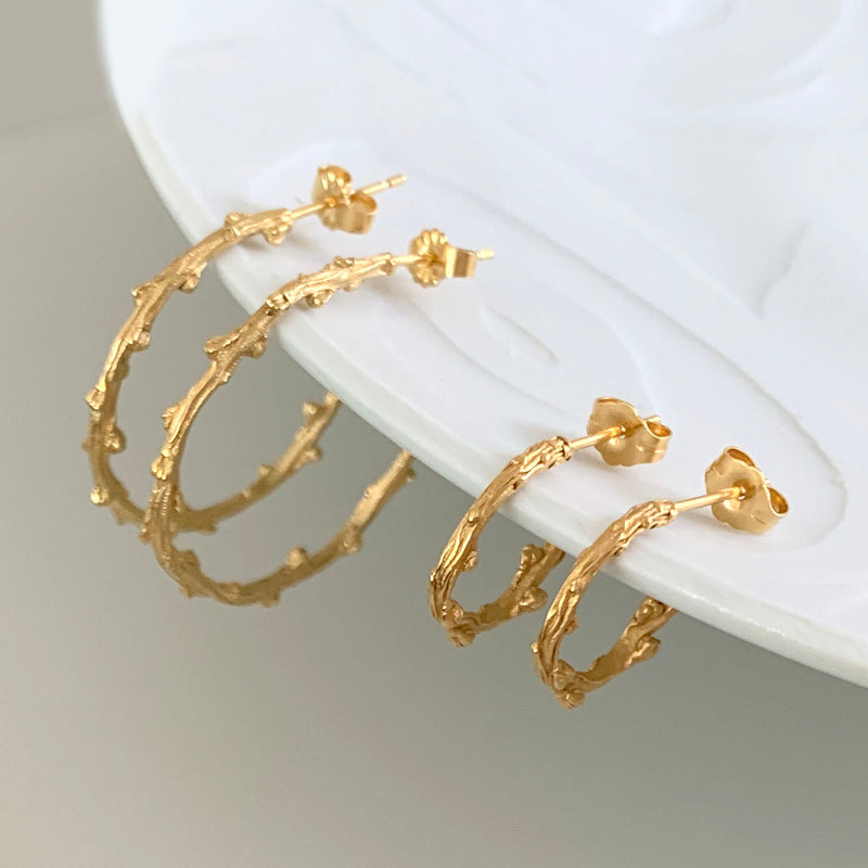 Barberry twig ear hoops