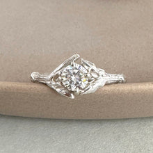 Load image into Gallery viewer, Willow Twig Engagement Ring in Sterling Silver with Moissanite
