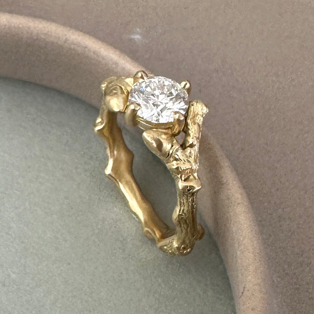 Twig Engagement Ring With Lab Grown Diamond