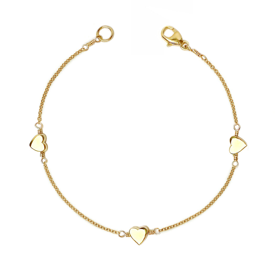 Little Heart Bracelet in Solid Gold