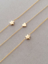 Load image into Gallery viewer, Little Heart or Little Star Bracelet in Solid Gold

