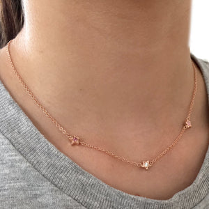 Little Star Necklace with Star Set Birthstones