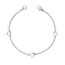 Load image into Gallery viewer, Little Heart Bracelet in Silver or Yellow Gold Plated Finish
