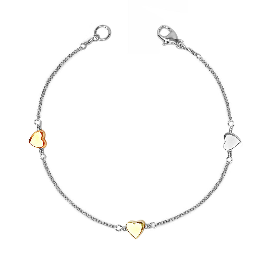 Little Heart Bracelet with Solid Gold Elements