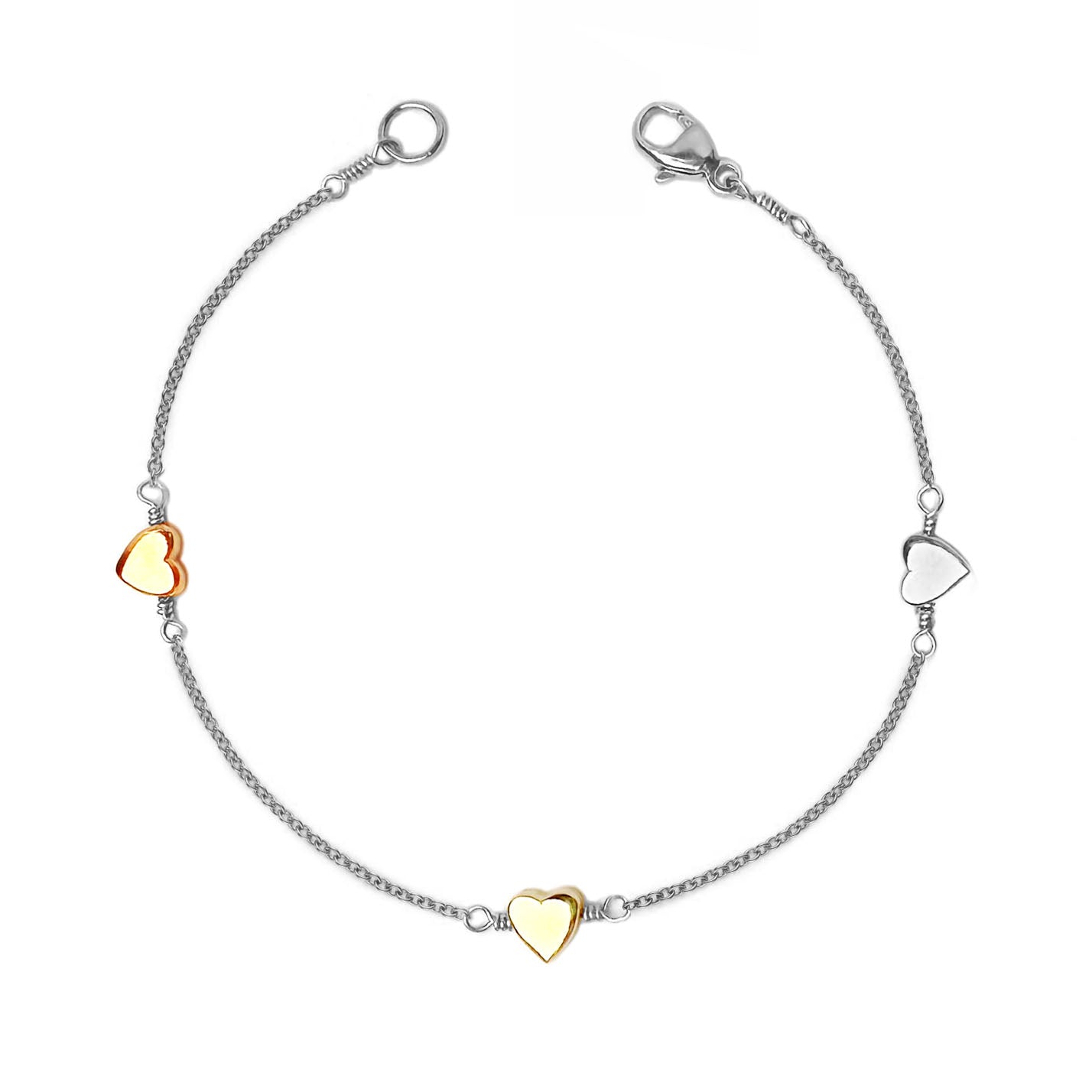 Little Heart Bracelet with Solid Gold Elements