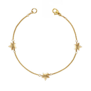 Little Star Bracelet in Silver or Yellow Gold Plated Finish